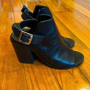 Black Steve Madden open toe heels